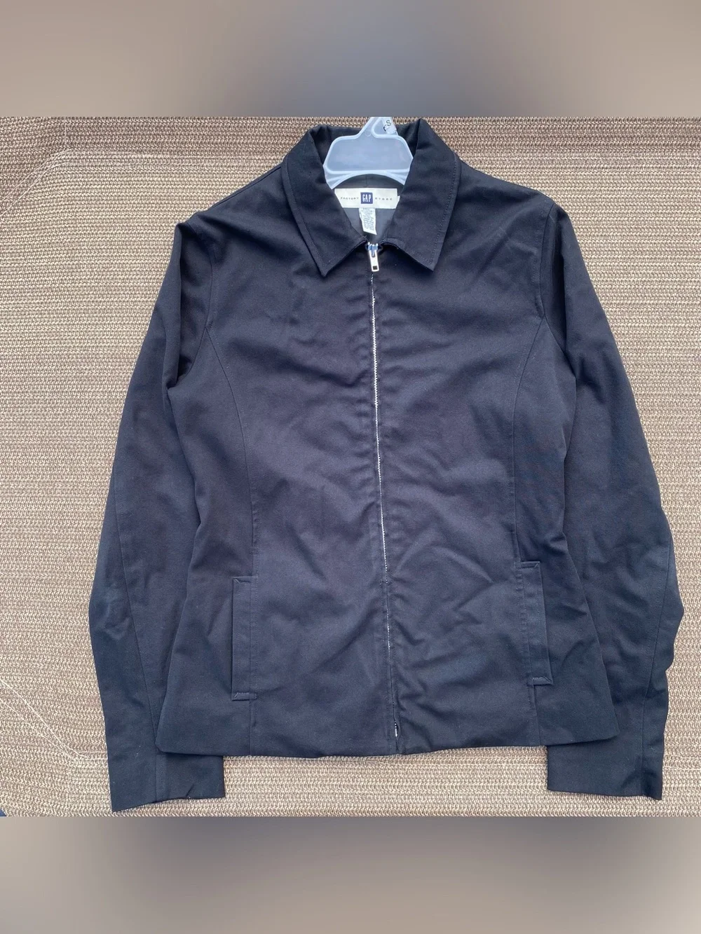 Gap Factory Vintage Y2K Black Zip Up Collared Jacket Size 6